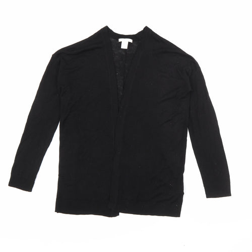 H&M Womens Black V-Neck  Acrylic Cardigan Jumper Size XS
