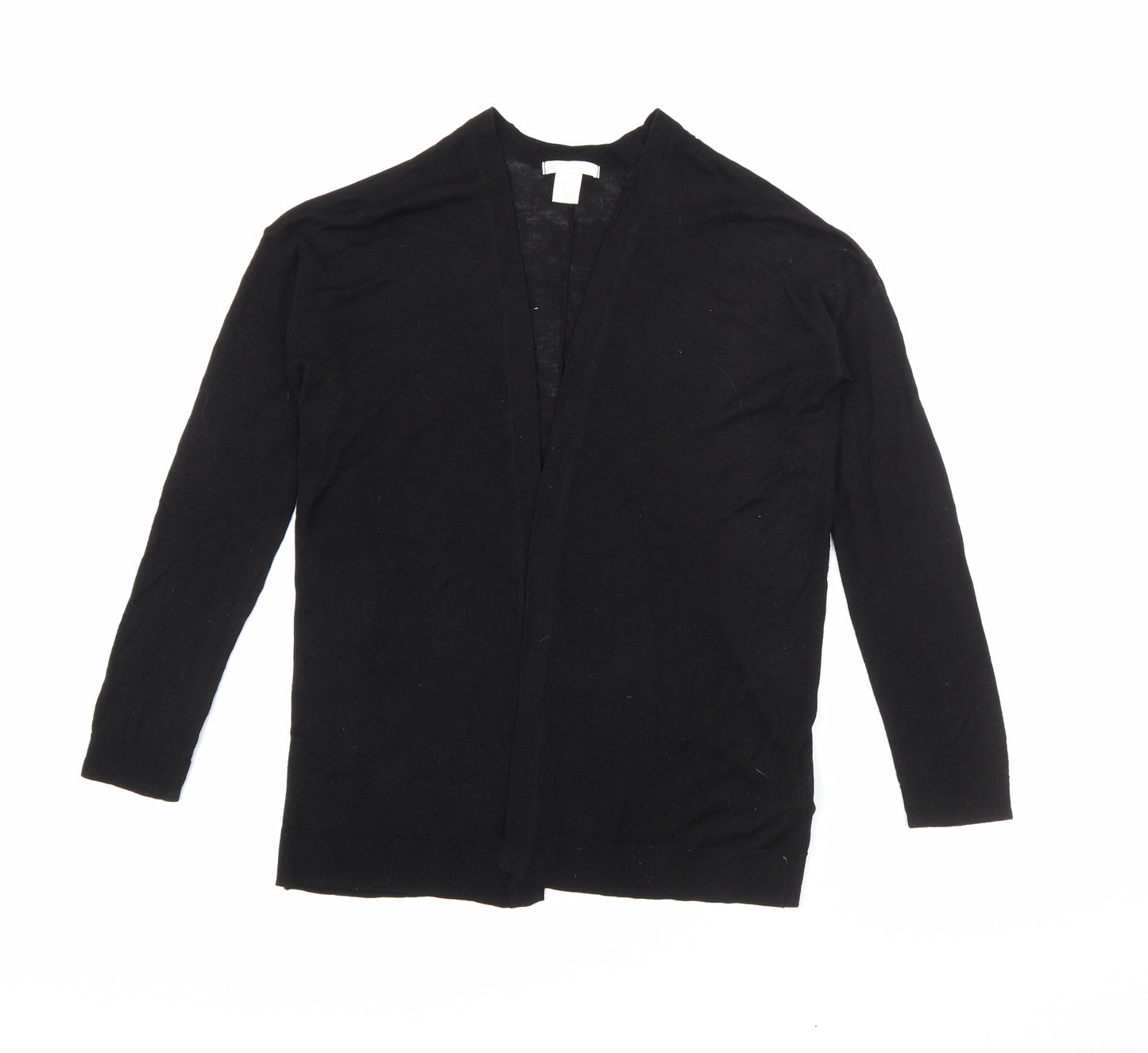 H&M Womens Black V-Neck  Acrylic Cardigan Jumper Size XS