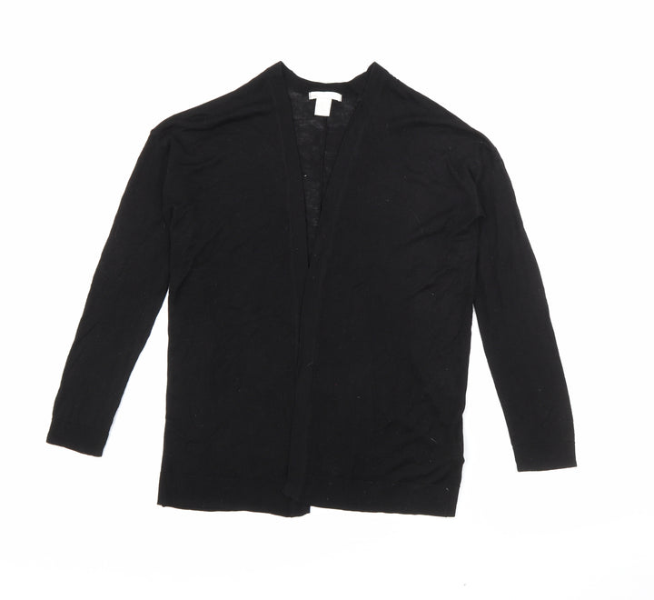 H&M Womens Black V-Neck  Acrylic Cardigan Jumper Size XS