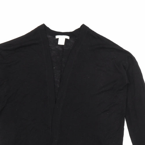 H&M Womens Black V-Neck  Acrylic Cardigan Jumper Size XS