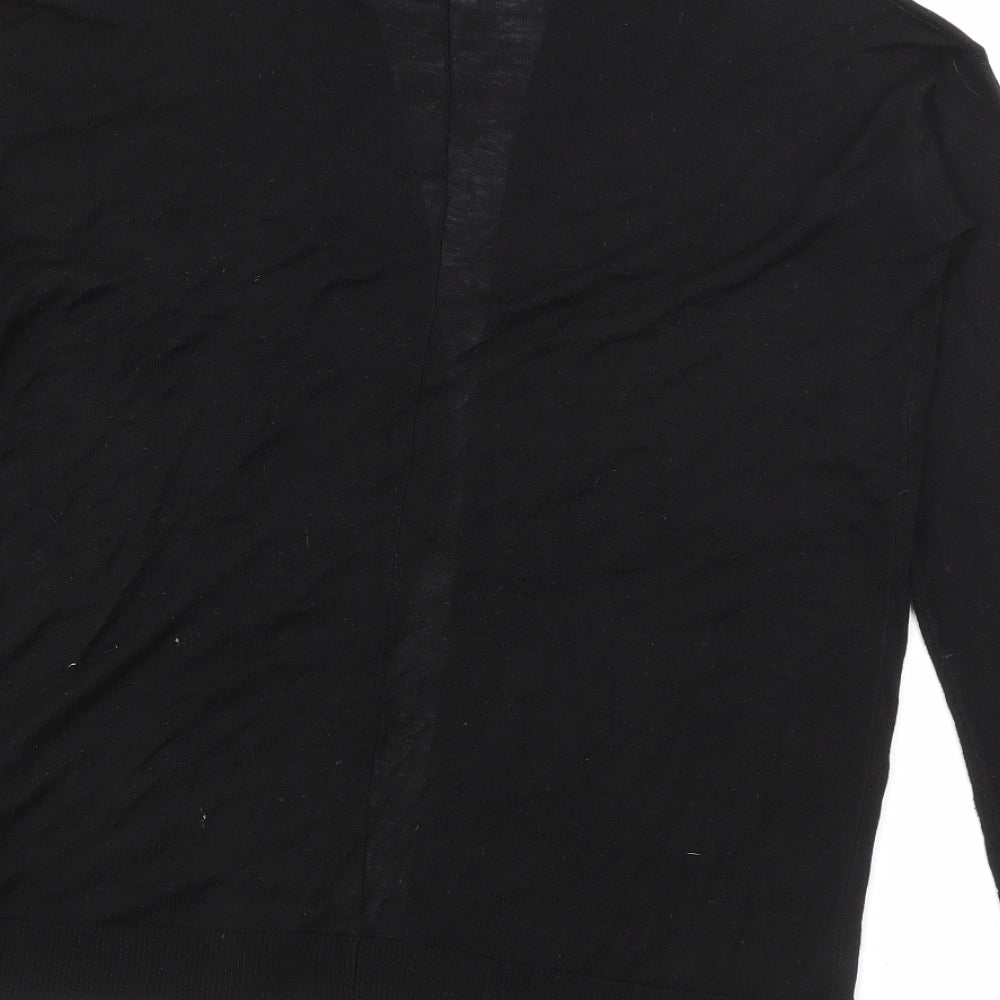 H&M Womens Black V-Neck  Acrylic Cardigan Jumper Size XS