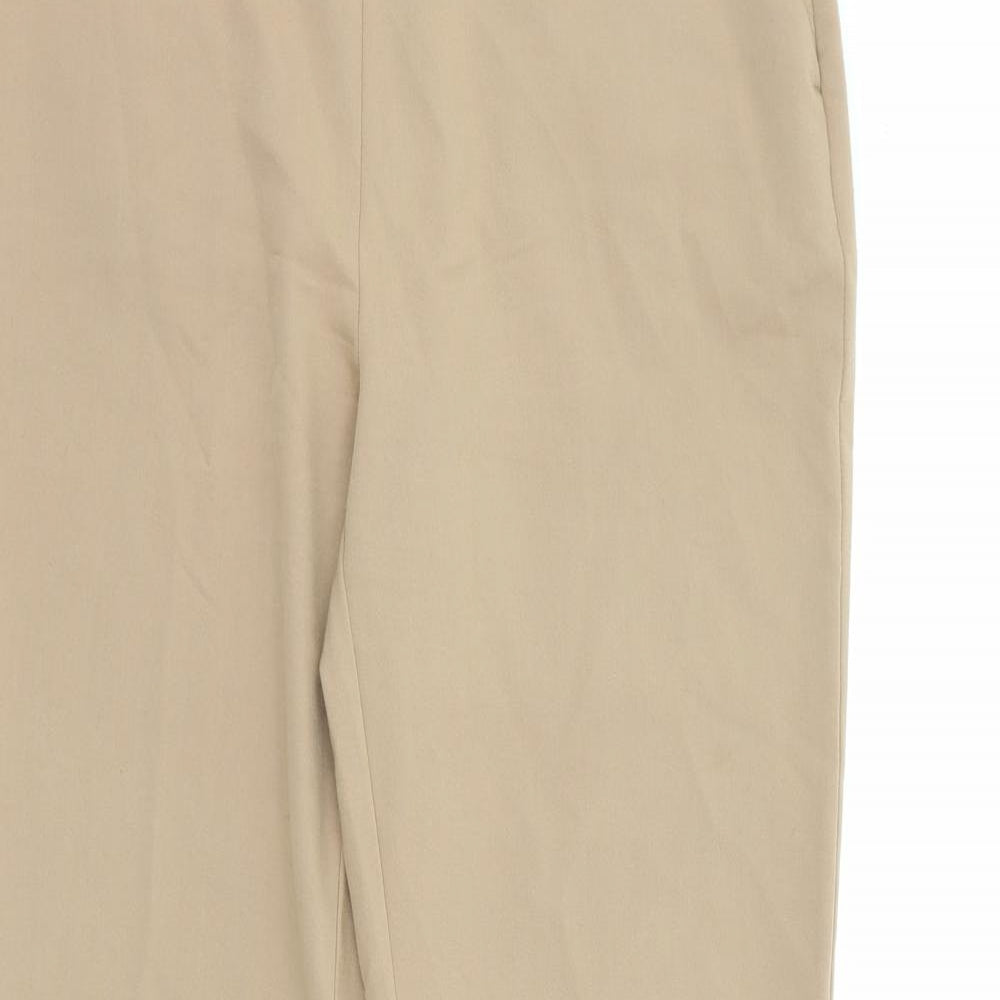 Dorothy Perkins Womens Beige  Polyester Carrot Trousers Size 10 L27 in Regular Zip