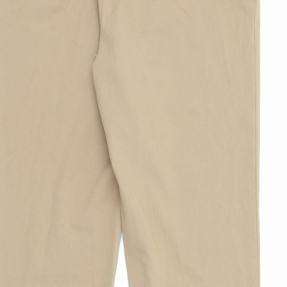 Dorothy Perkins Womens Beige  Polyester Carrot Trousers Size 10 L27 in Regular Zip