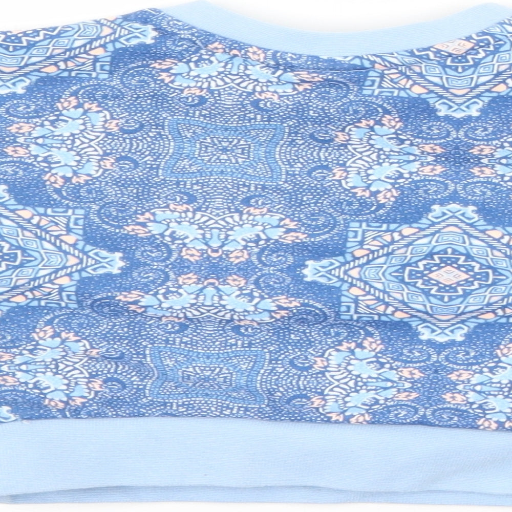 adidas Baby Blue Geometric Cotton Pullover Jumper Size 3-6 Months  Snap