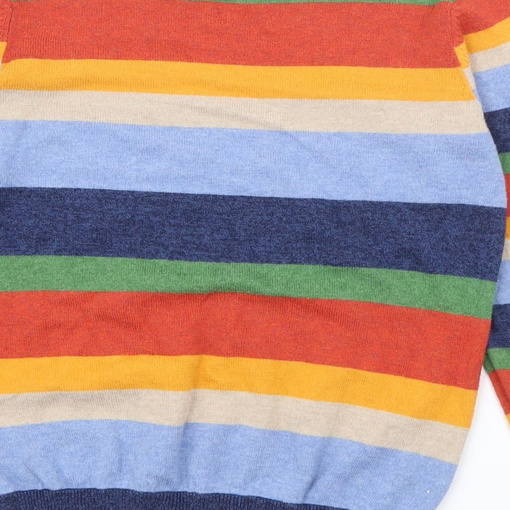 John Lewis Boys Multicoloured Crew Neck Striped Acrylic Pullover Jumper Size 7 Years