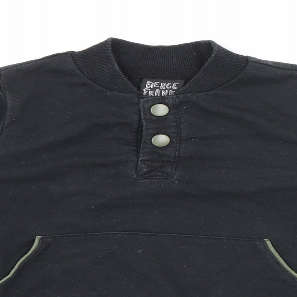 Fierce Frank Baby Black  Cotton Pullover Jumper Size 18-24 Months  Snap