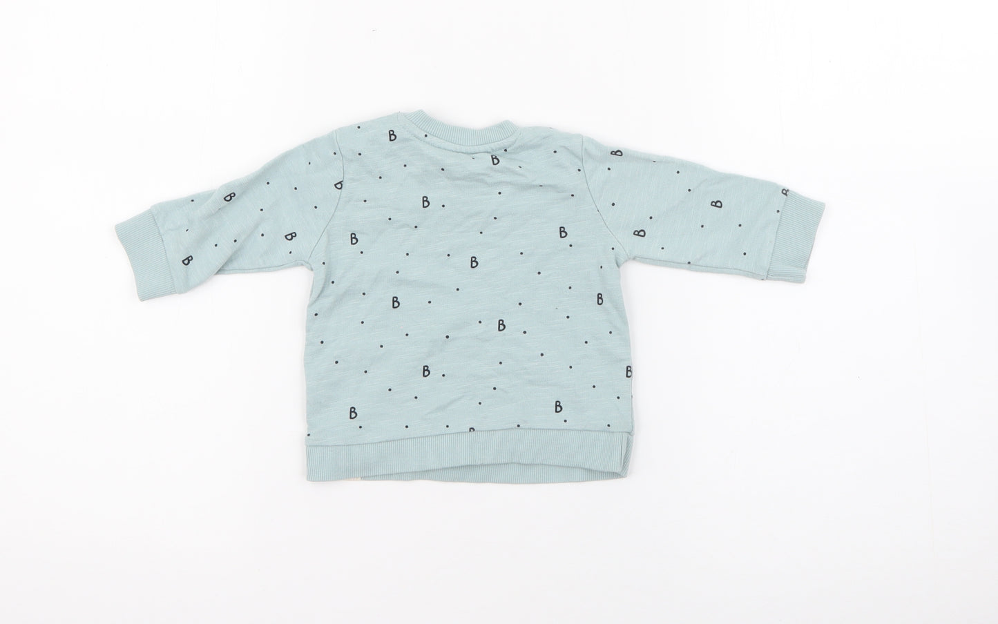 George Baby Black Geometric Cotton Pullover Jumper Size 0-3 Months  Snap