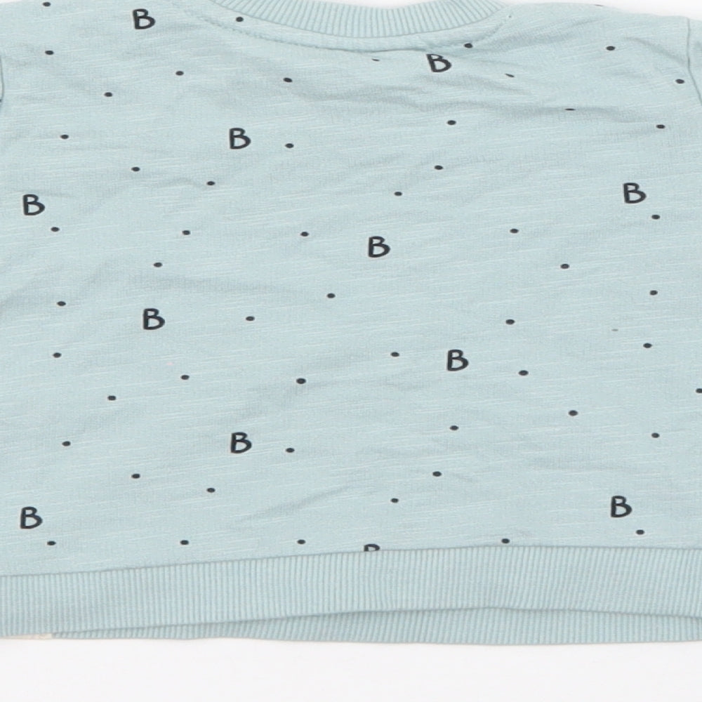 George Baby Black Geometric Cotton Pullover Jumper Size 0-3 Months  Snap