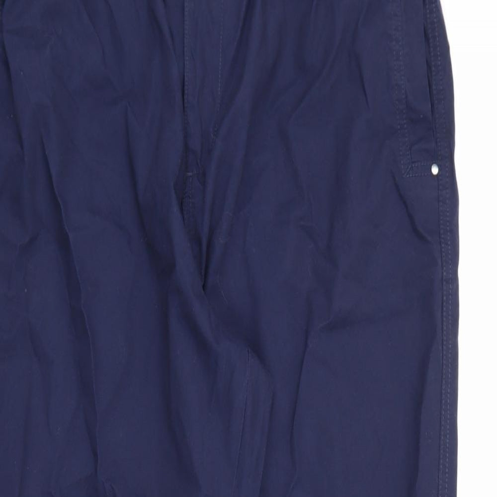F&F Womens Blue  Cotton Trousers  Size 16 L26 in Regular Button