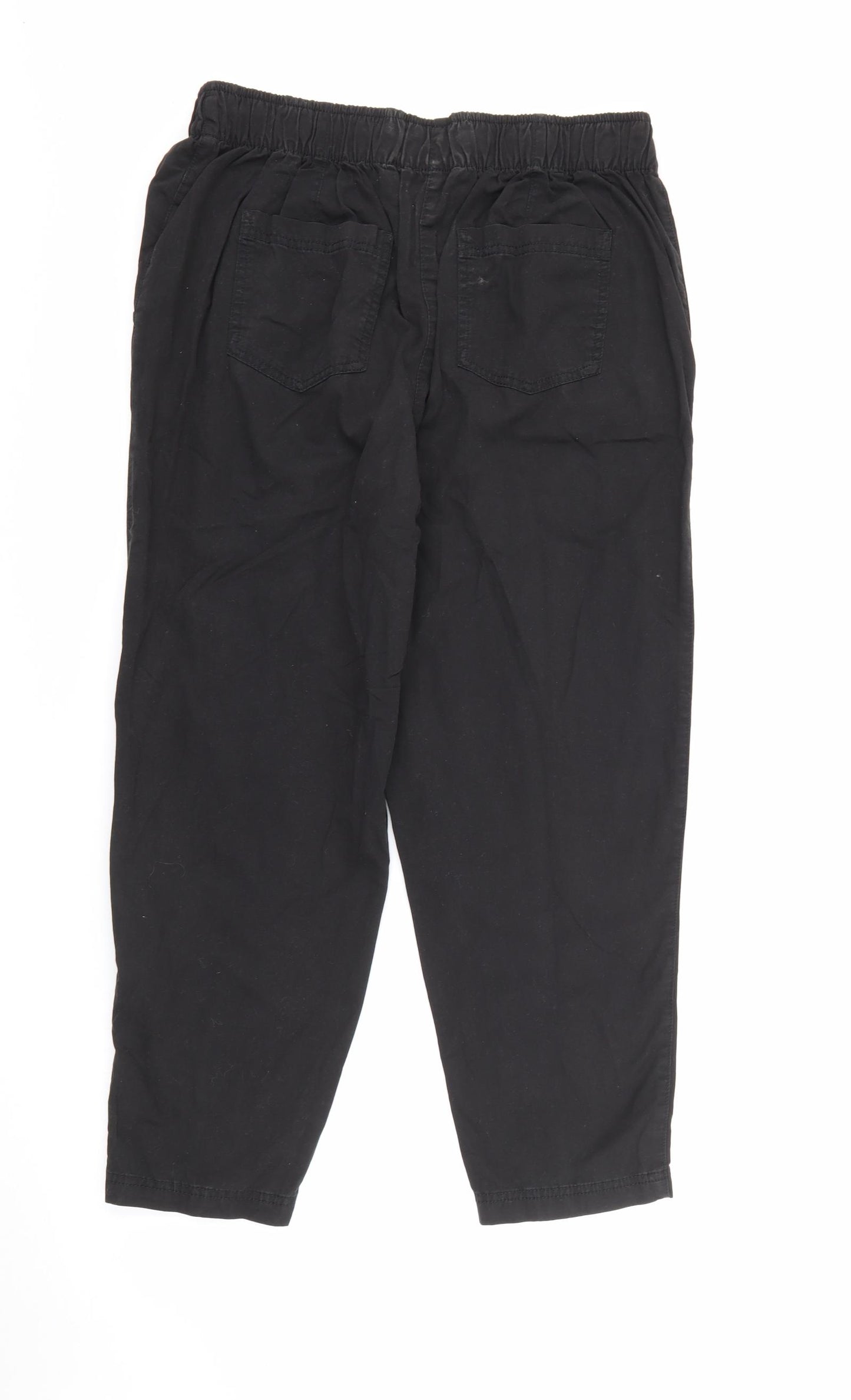 George Womens Black  Cotton Trousers  Size 14 L25 in Regular