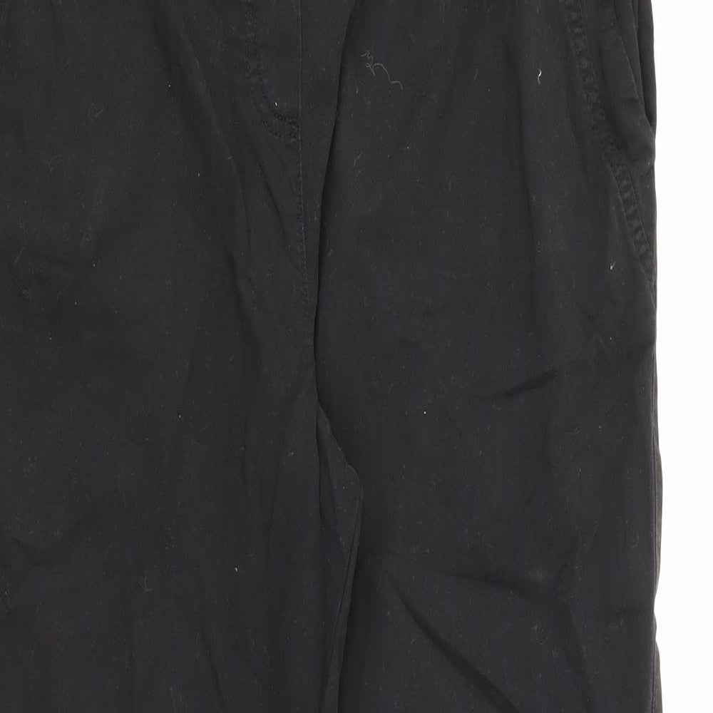 George Womens Black  Cotton Trousers  Size 14 L25 in Regular