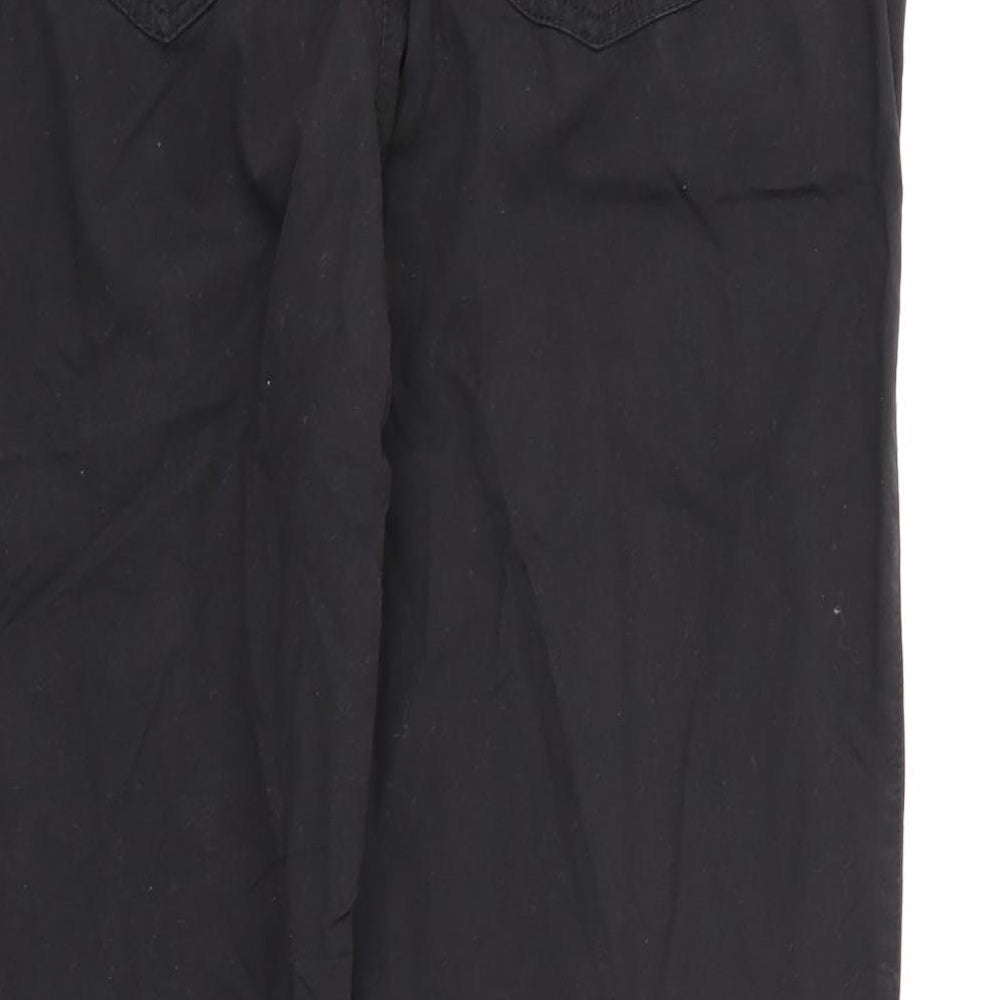 George Womens Black  Cotton Trousers  Size 14 L25 in Regular
