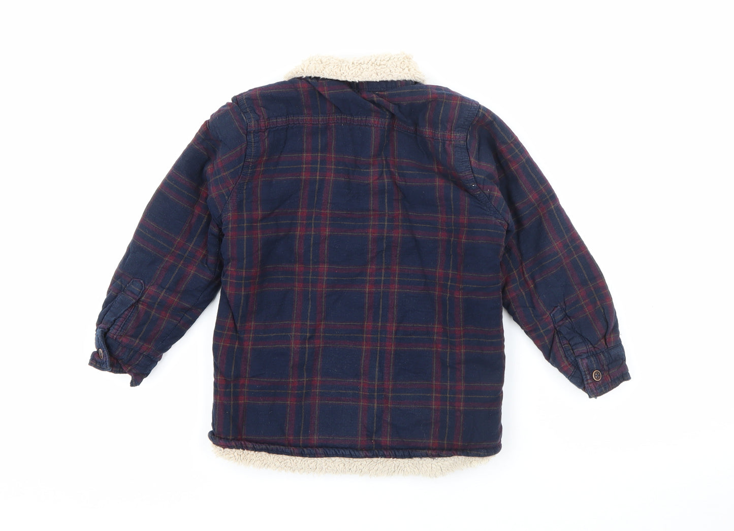 George Boys Blue Plaid  Jacket  Size 4-5 Years  Button