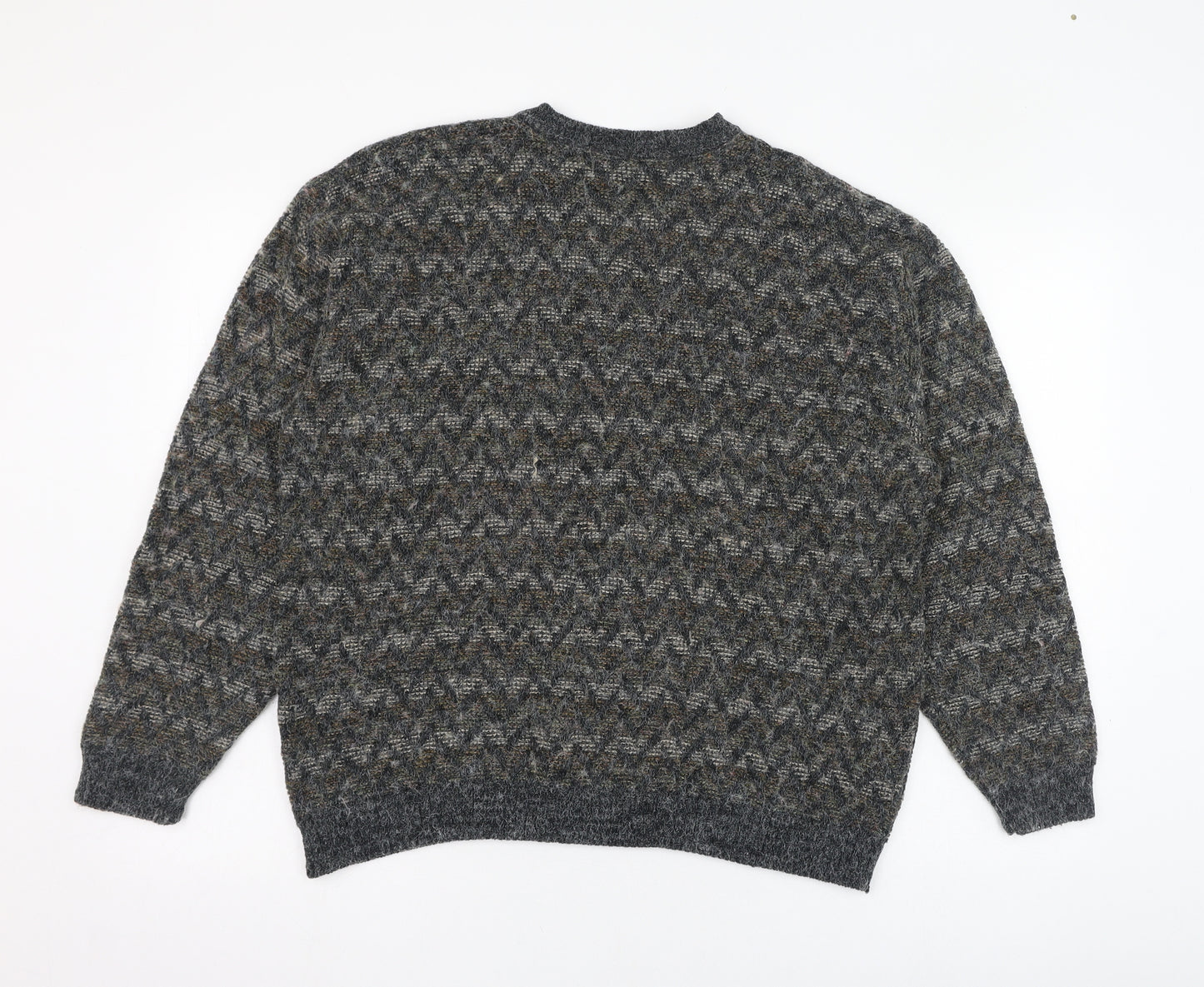 Marks and Spencer Womens Grey V-Neck  Acrylic Pullover Jumper Size M