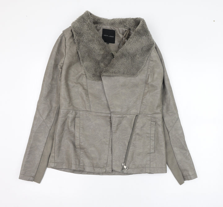 New Look Womens Grey Jacket Size 10 Zip