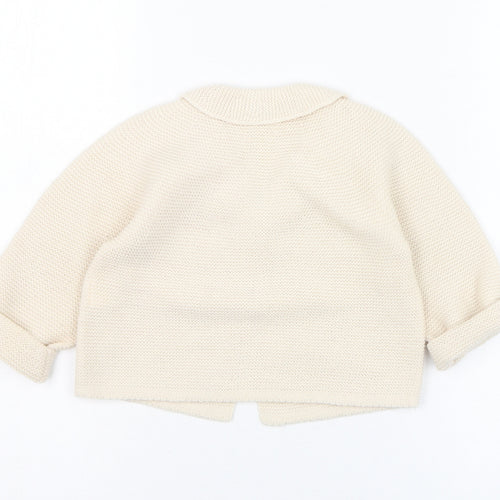 Zara Girls Beige  Acrylic Cardigan Jumper Size 12-18 Months  Button