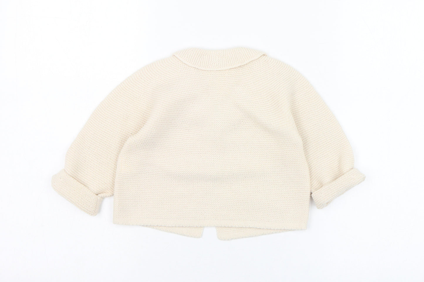 Zara Girls Beige  Acrylic Cardigan Jumper Size 12-18 Months  Button