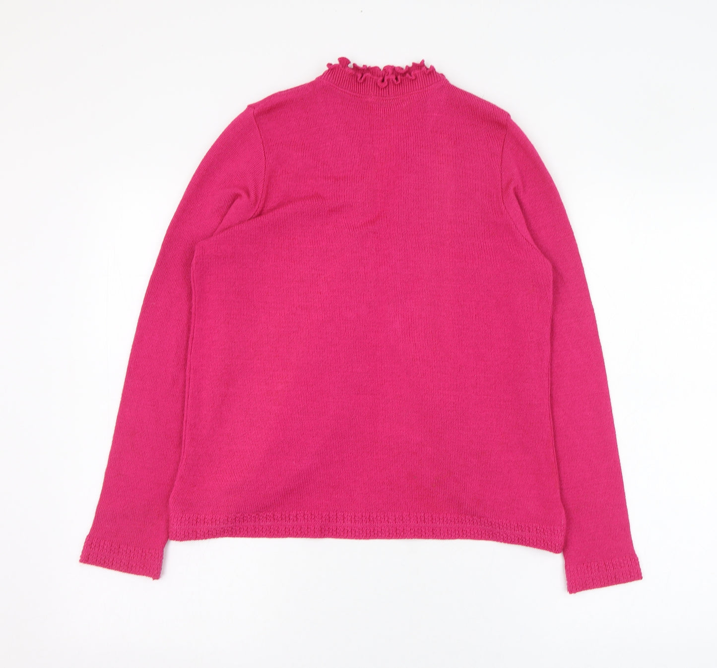 Keeno Womens Pink Square Neck  Acrylic Cardigan Jumper Size S