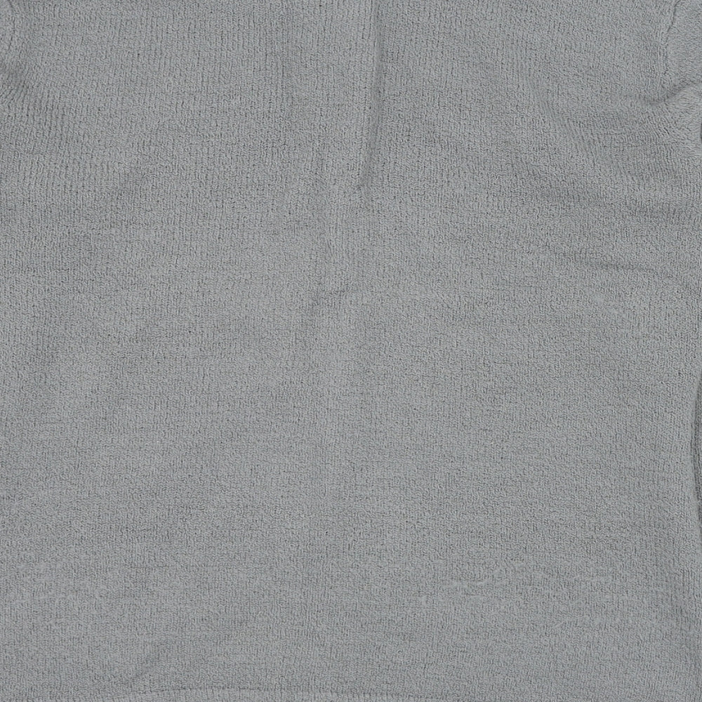 Bonmarché Womens Grey Round Neck  Acrylic Cardigan Jumper Size S