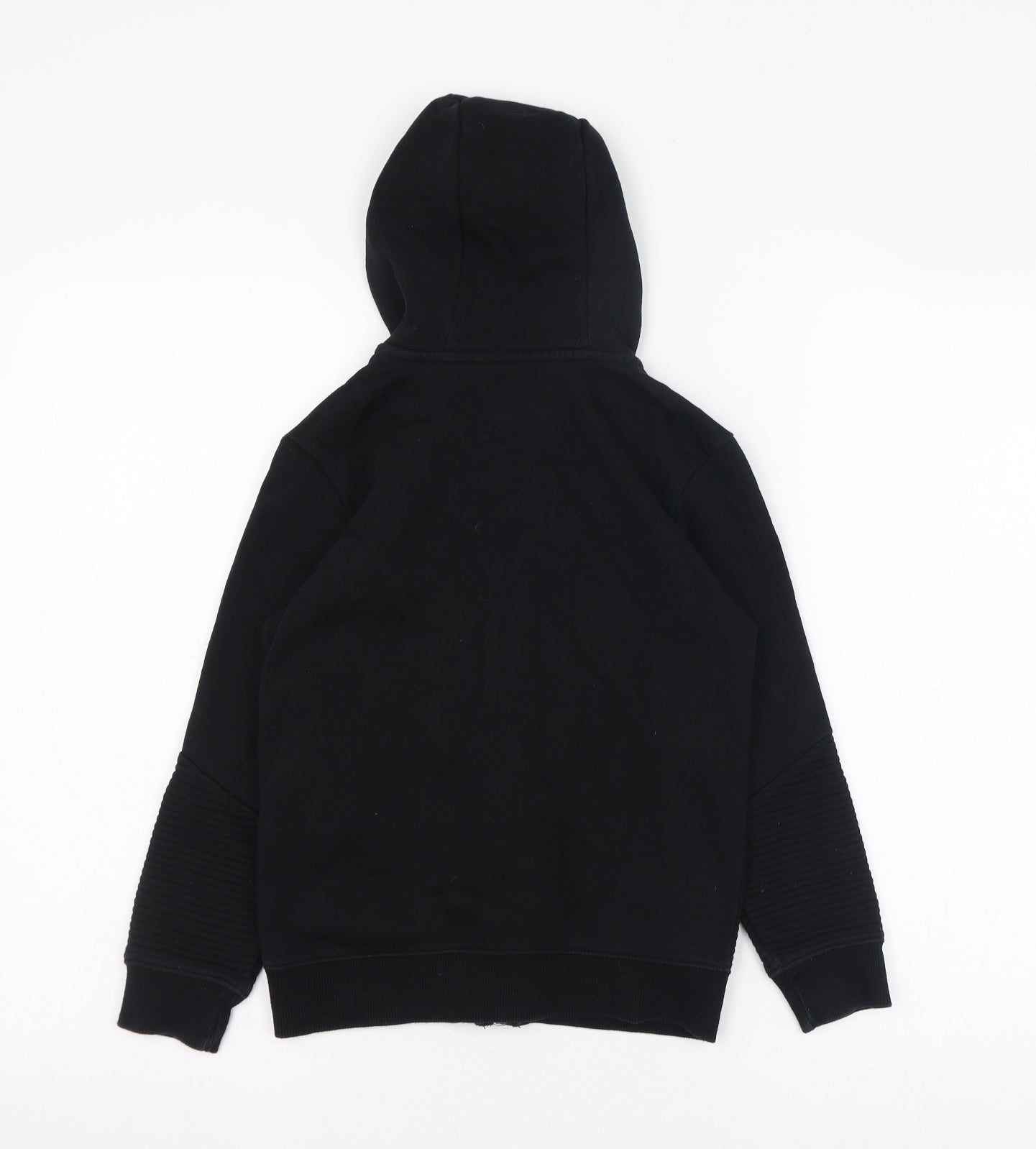 George Boys Black  Cotton Full Zip Hoodie Size 7-8 Years  Zip