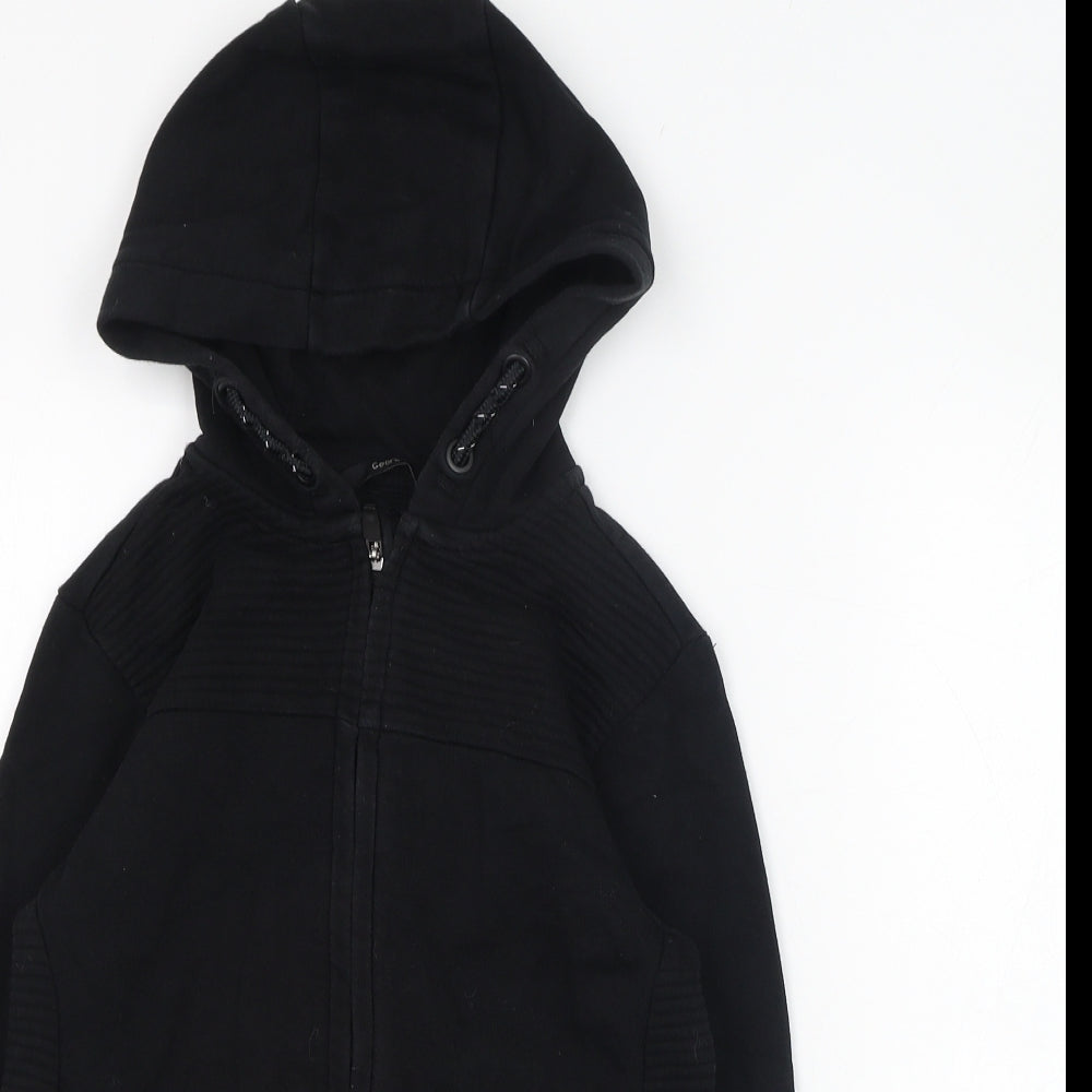 George Boys Black  Cotton Full Zip Hoodie Size 7-8 Years  Zip