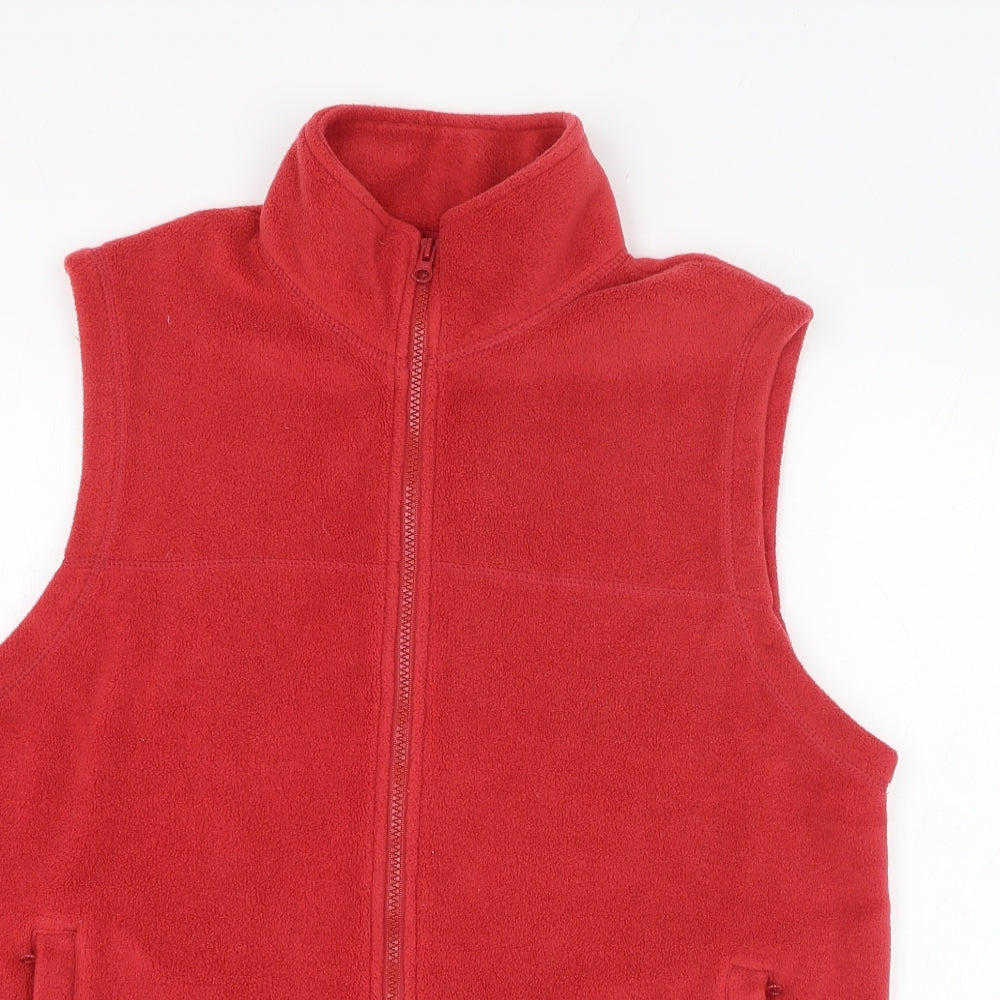 Cotton Traders Womens Red  Polyester Full Zip Sweatshirt Size 14  Zip - Fleece