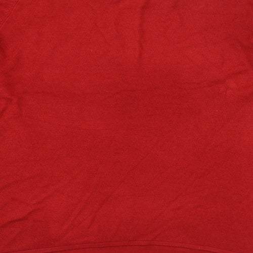 Preworn Womens Red Round Neck  Acrylic Pullover Jumper Size 16