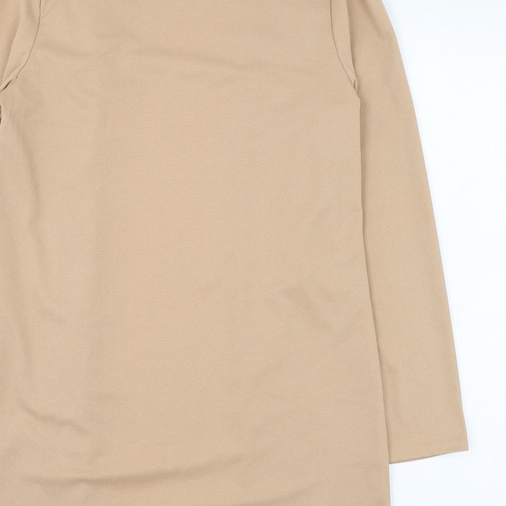 Boohoo Womens Brown Square Neck  Polyester Cardigan Jumper Size M