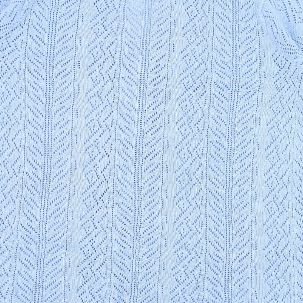 Daxon Womens Blue V-Neck  Cotton Cardigan Jumper Size 18