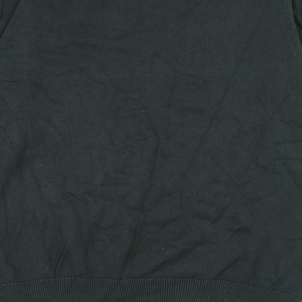 Marks and Spencer Mens Green Round Neck  Cotton Pullover Jumper Size M