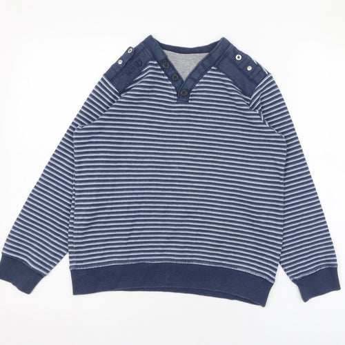 NEXT Boys Blue Striped Cotton Pullover Sweatshirt Size 10 Years  Pullover