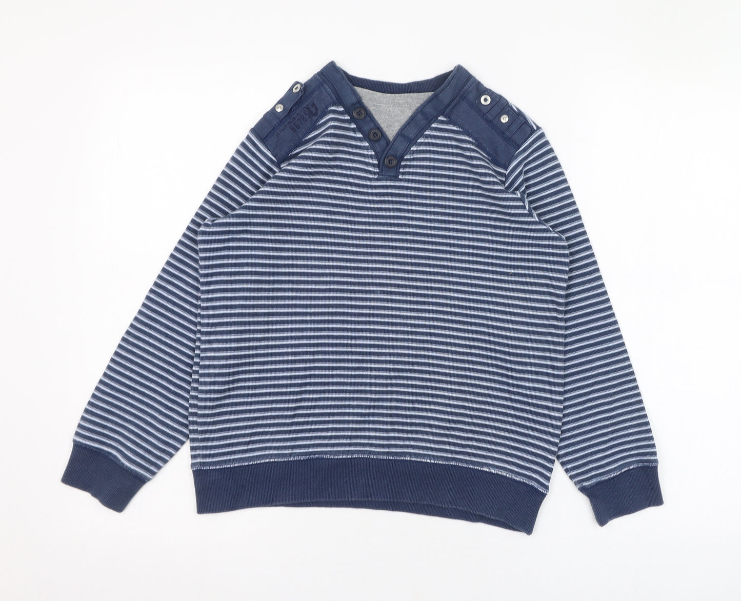 NEXT Boys Blue Striped Cotton Pullover Sweatshirt Size 10 Years  Pullover