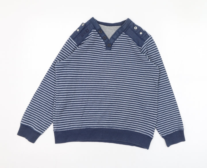 NEXT Boys Blue Striped Cotton Pullover Sweatshirt Size 10 Years  Pullover
