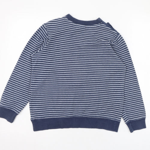 NEXT Boys Blue Striped Cotton Pullover Sweatshirt Size 10 Years  Pullover