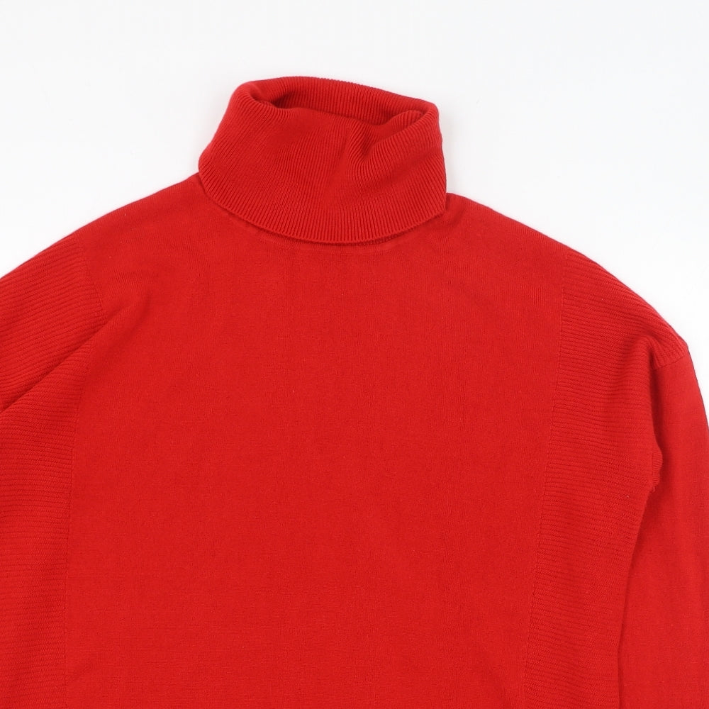 NEXT Womens Red Roll Neck  Acrylic Pullover Jumper Size 10