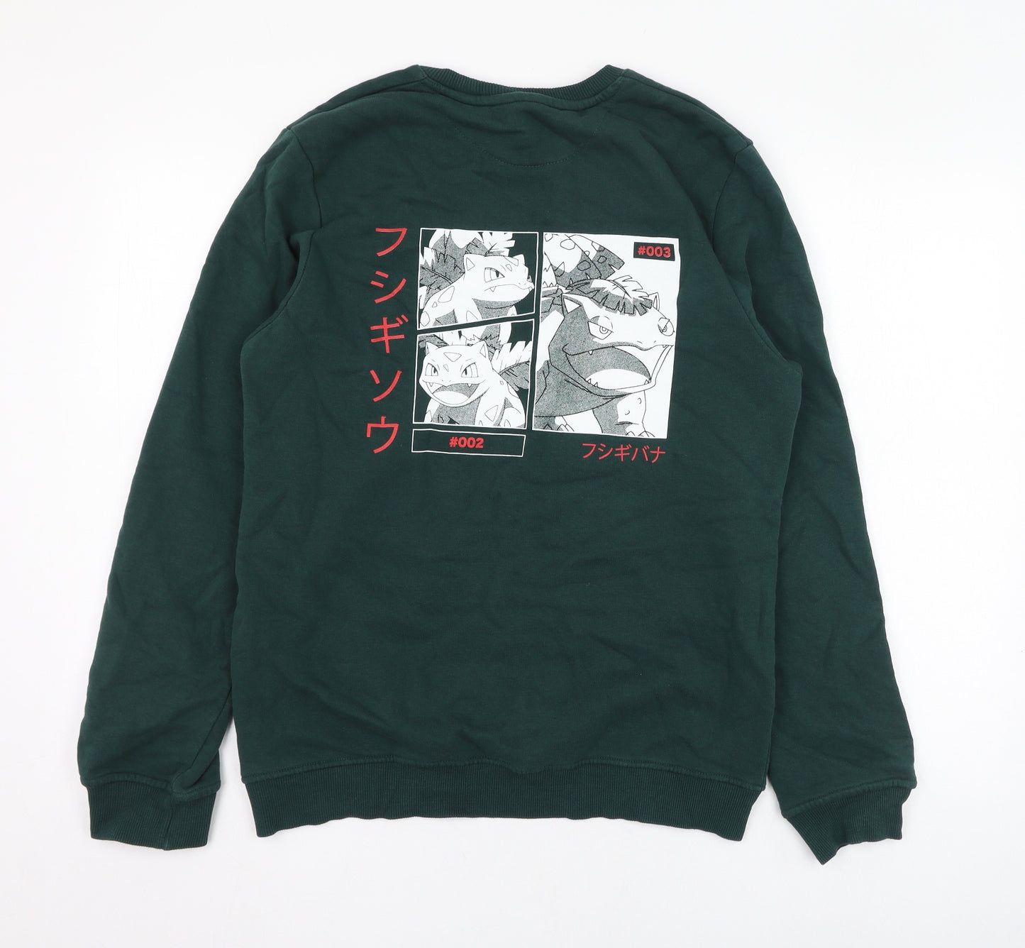 Pokemon Mens Green  Cotton Pullover Sweatshirt Size M   - Pokemon