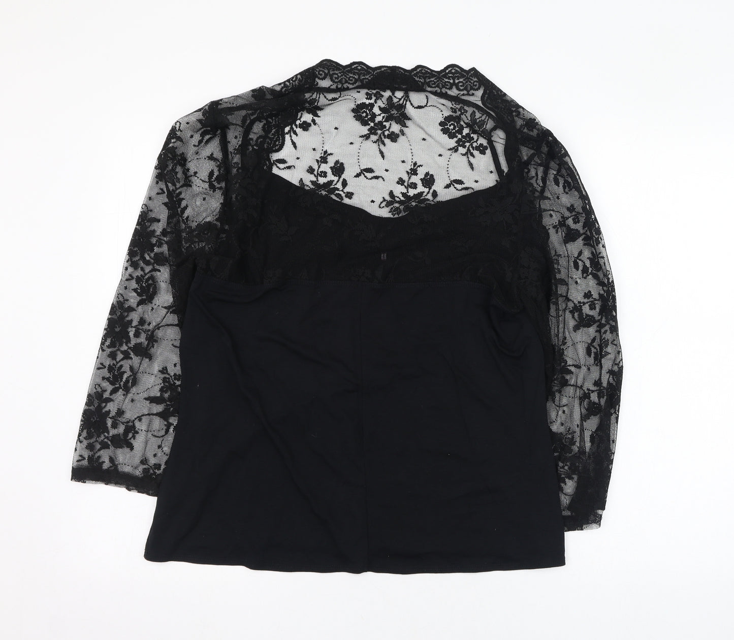 Marks and Spencer Womens Black  Polyester Basic Blouse Size 20 V-Neck