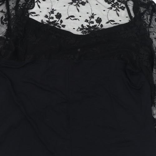 Marks and Spencer Womens Black  Polyester Basic Blouse Size 20 V-Neck