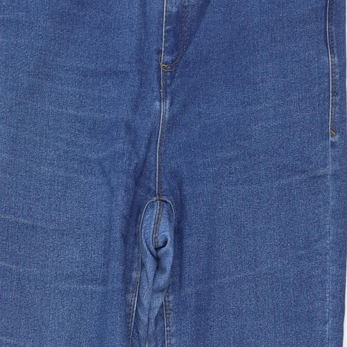 Dorothy Perkins Womens Blue  Cotton Skinny Jeans Size 14 L26 in Regular Zip