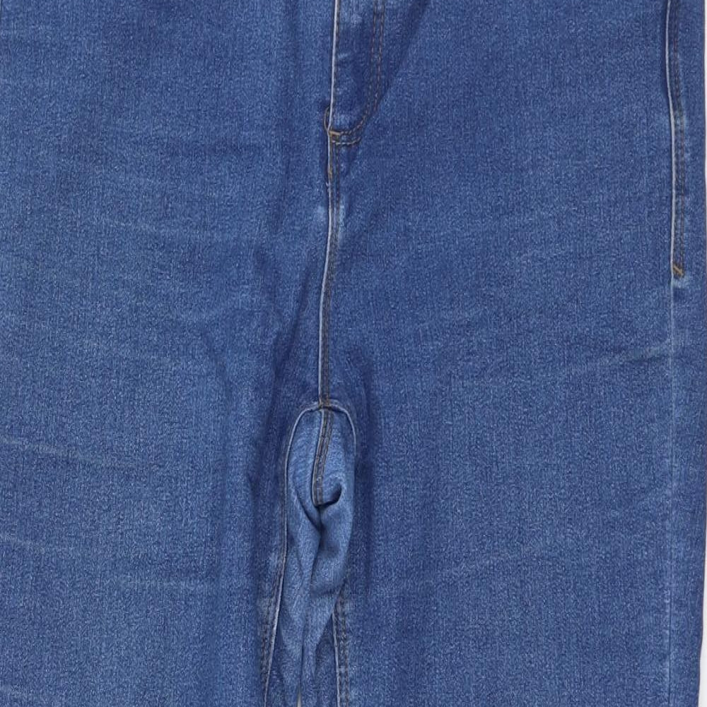 Dorothy Perkins Womens Blue  Cotton Skinny Jeans Size 14 L26 in Regular Zip