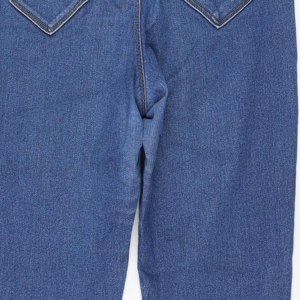 Dorothy Perkins Womens Blue  Cotton Skinny Jeans Size 14 L26 in Regular Zip