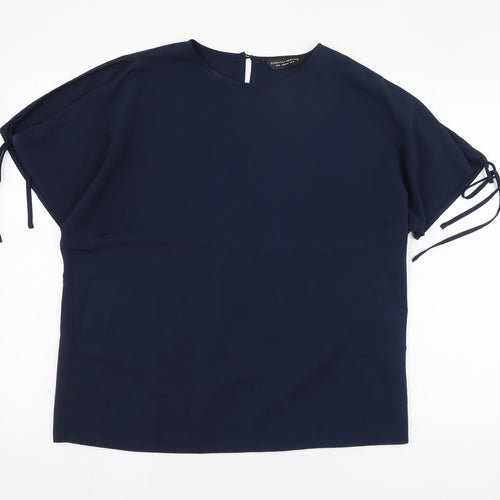 Dorothy Perkins Womens Blue  Polyester Basic Blouse Size 12 Round Neck