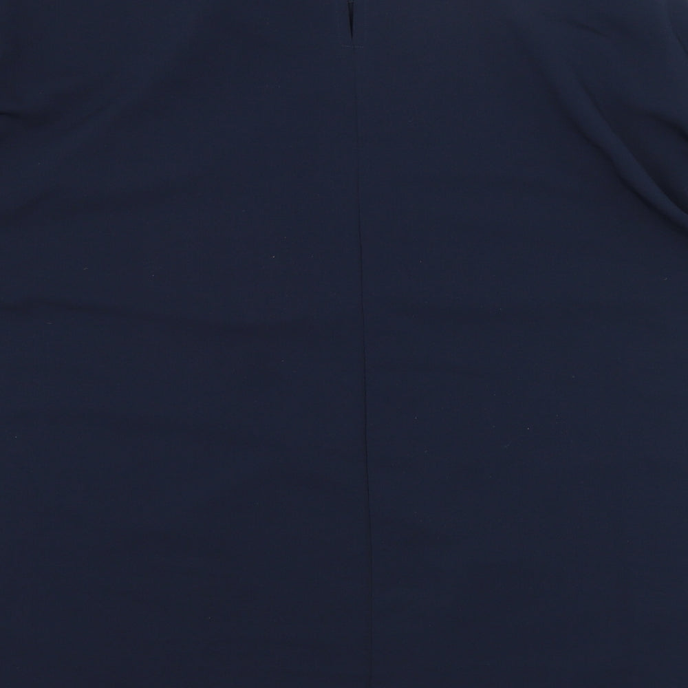 Dorothy Perkins Womens Blue  Polyester Basic Blouse Size 12 Round Neck