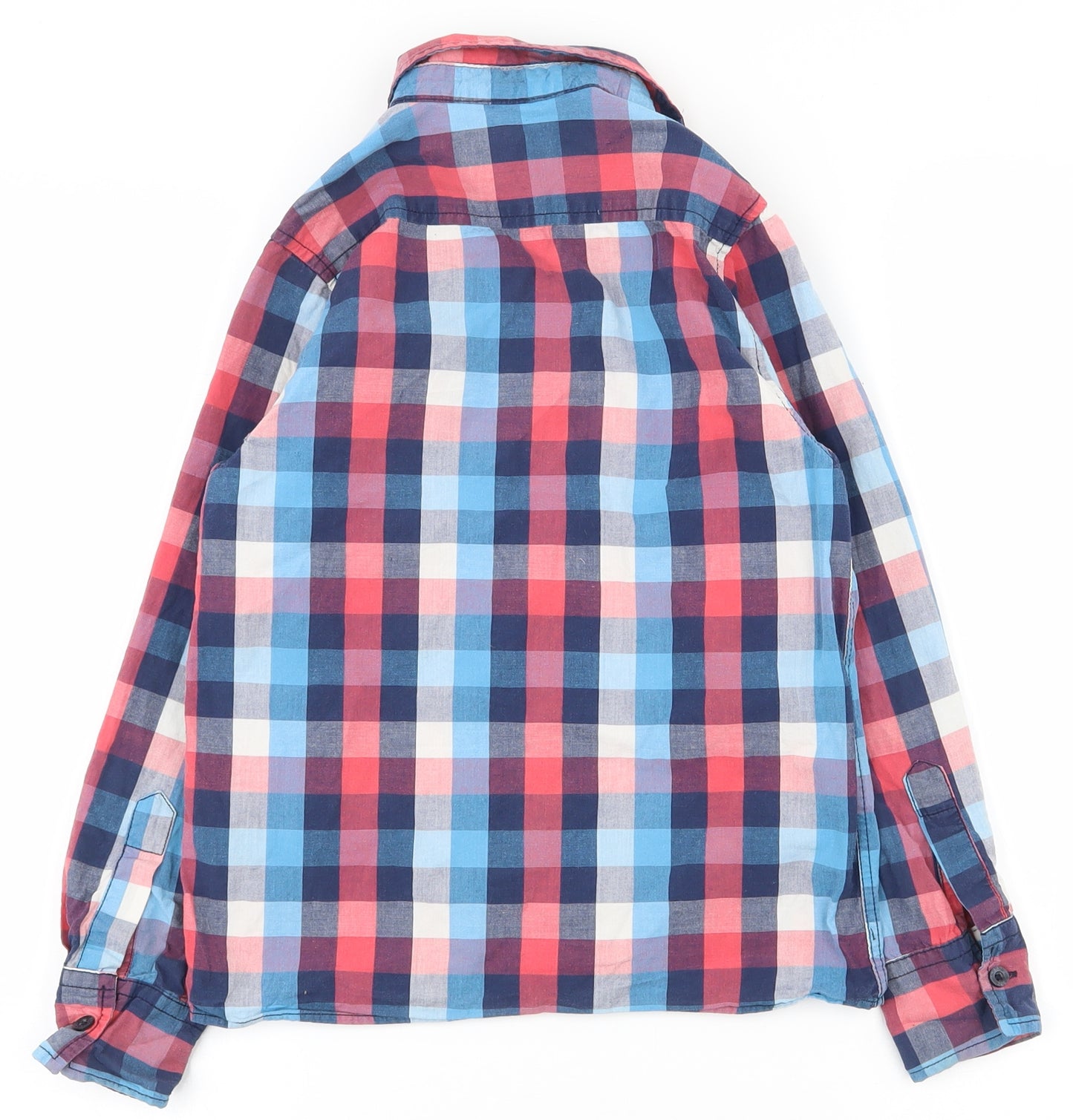 Rebel Boys Multicoloured Check 100% Cotton Basic Button-Up Size 8-9 Years Collared Button