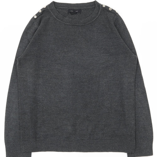 Atmosphere Womens Grey Round Neck  Acrylic Pullover Jumper Size 14