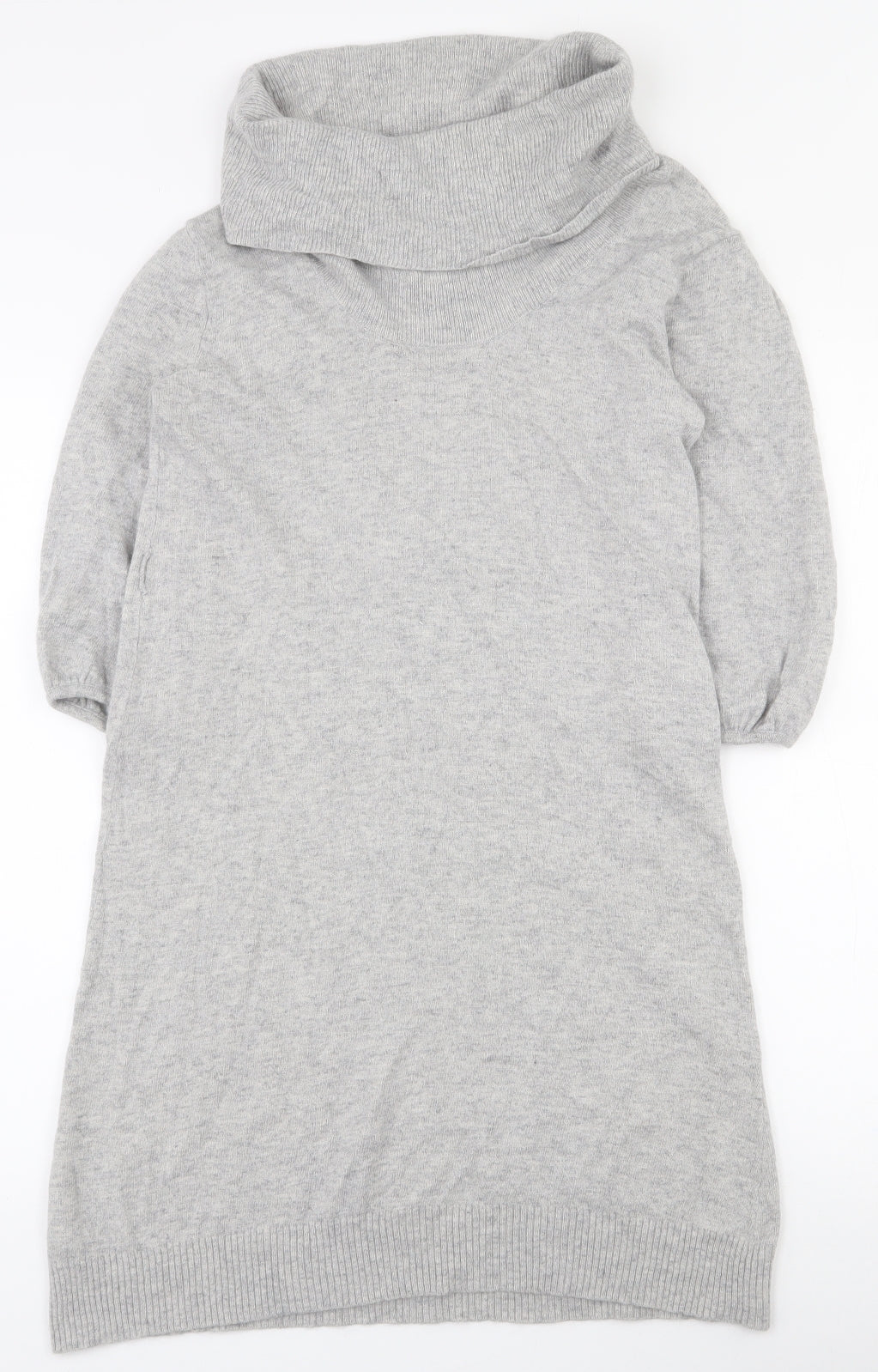Matalan Womens Grey  Viscose Jumper Dress  Size 14  Roll Neck Pullover