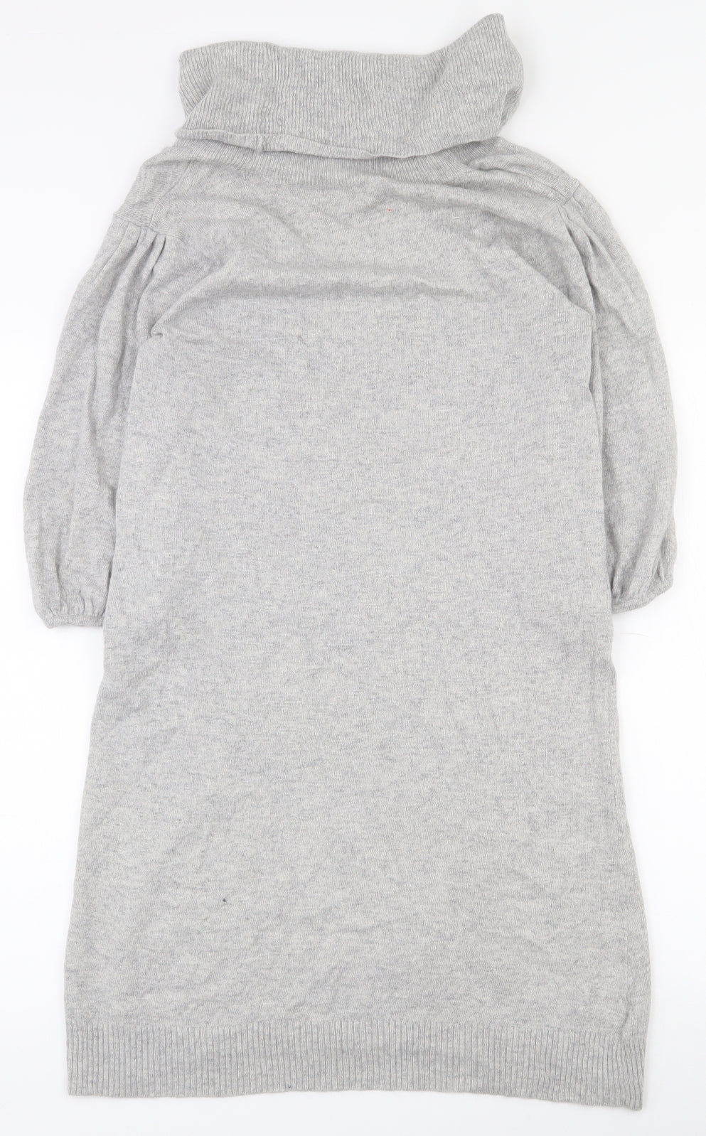 Matalan Womens Grey  Viscose Jumper Dress  Size 14  Roll Neck Pullover