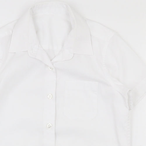Dunnes Stores Girls White  Polyester Basic Button-Up Size 5-6 Years Collared Button - School wear