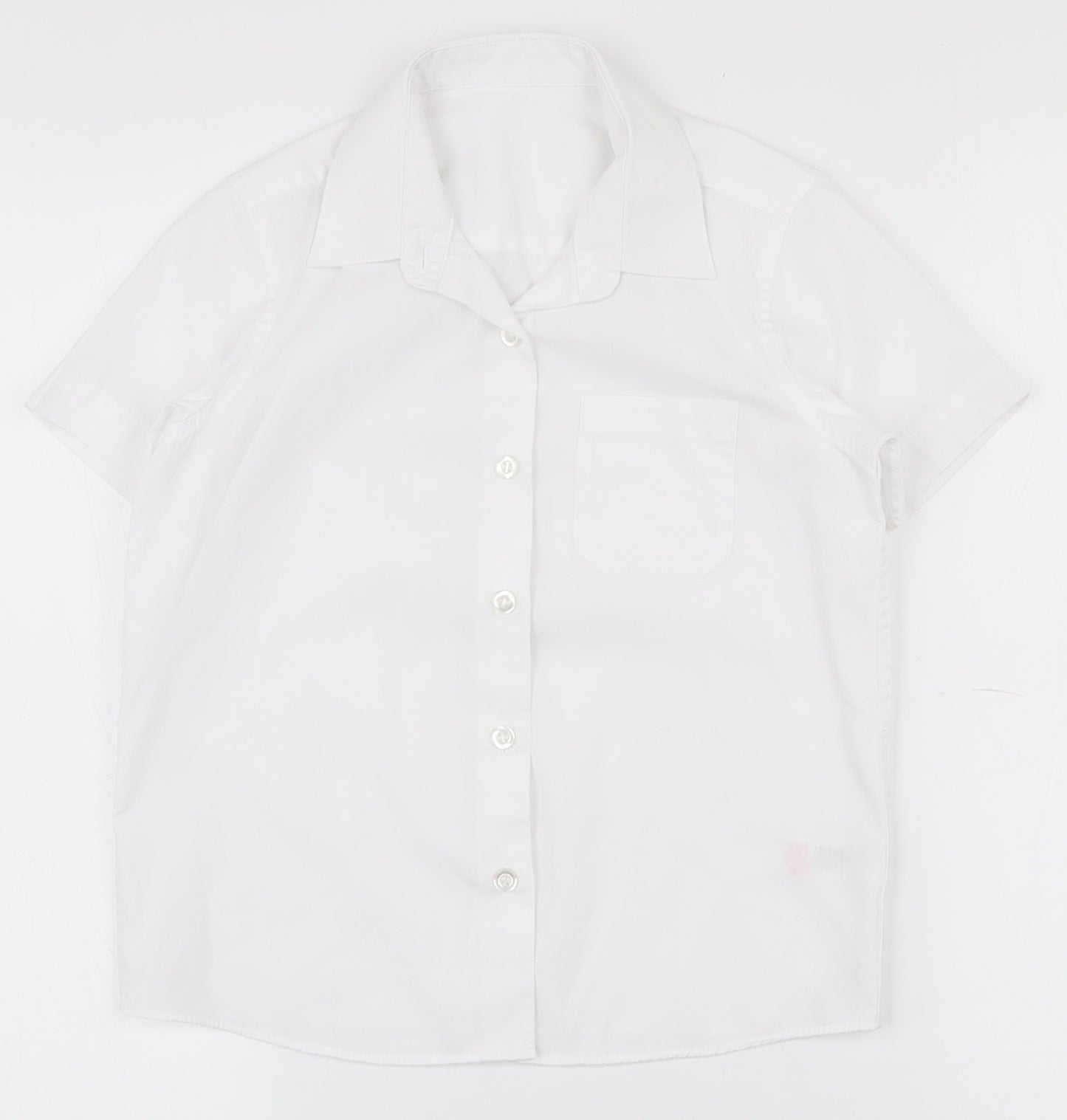 Dunnes Stores Girls White  Polyester Basic Button-Up Size 5-6 Years Collared Button - School wear