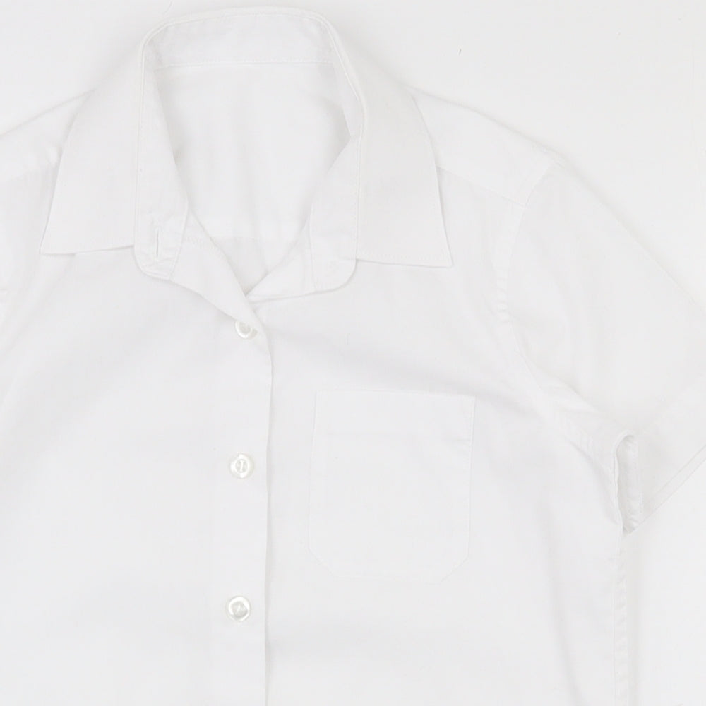 Dunnes Stores Girls White  Polyester Basic Button-Up Size 5-6 Years Collared Button - School wear